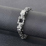 Punk Double Skull Head Stainless Steel Bracelet