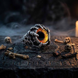 Punk Dragon Claw Devil Eye Stainless Steel Ring | Gthic.com