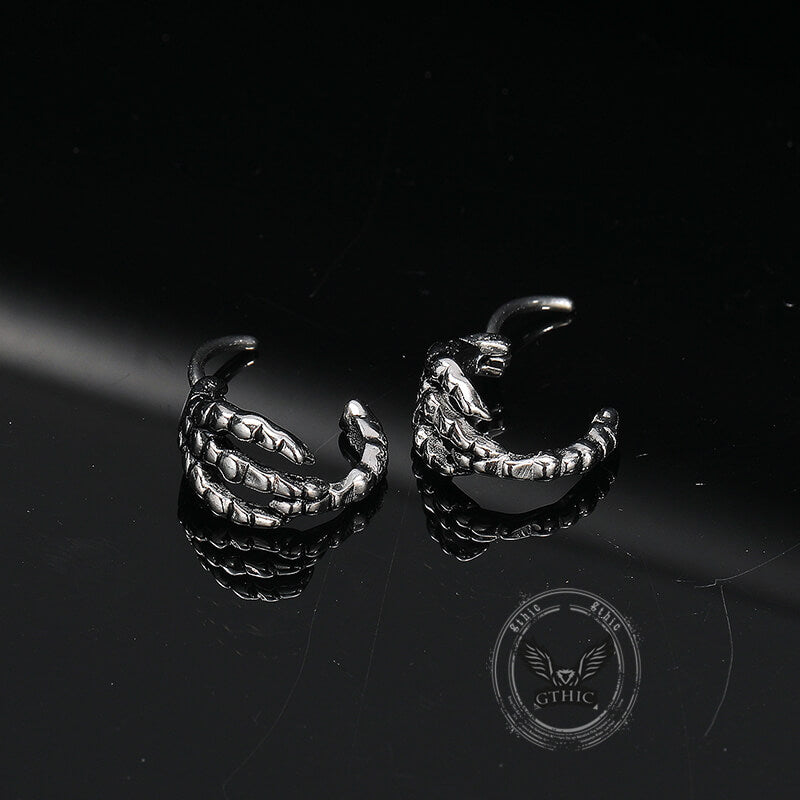 Punk Dragon Claw Stainless Steel Earrings | Gthic.com