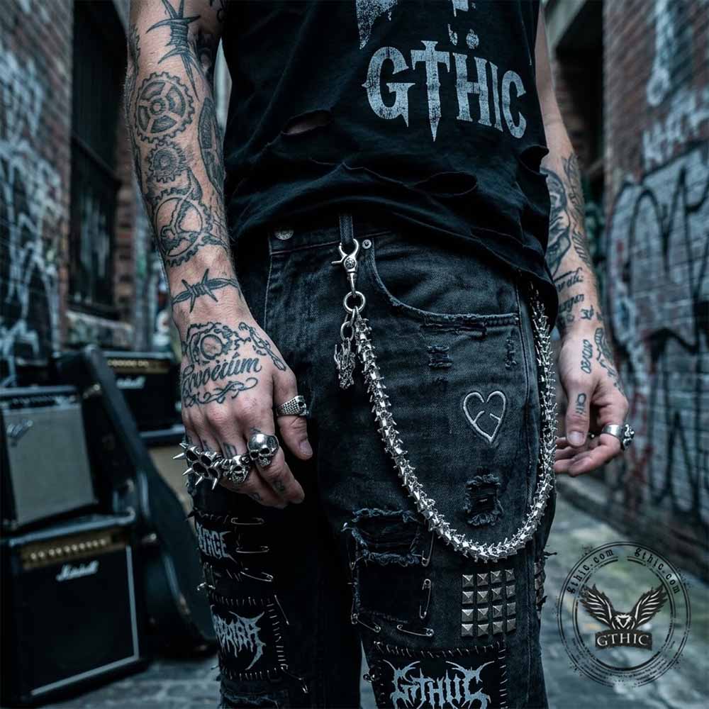 Punk Dragon Head Spine Street Alloy Pants Chain | Gthic.com