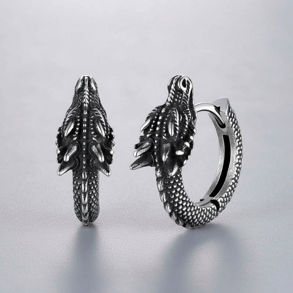 Spoo Design | Orecchini a cerchio a forma di drago, draghi Spoo Design | Orecchini a cerchio a forma di drago, draghi