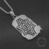 Punk Eagle Live Free Square Stainless Steel Pendant