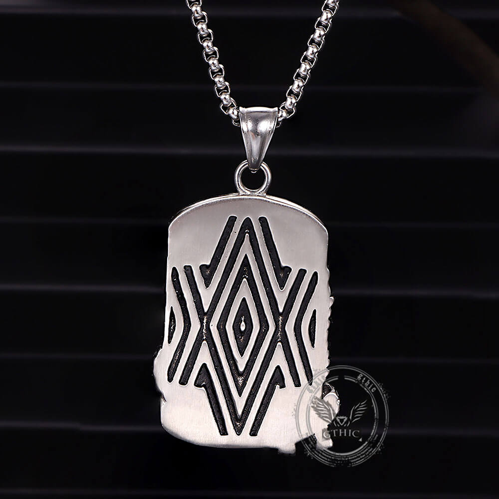 Punk Eagle Live Free Square Stainless Steel Pendant