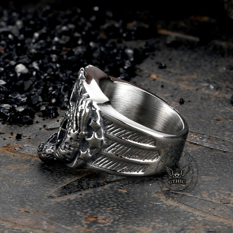 Punk Eagle Motorcycle Stainless Steel Biker Ring | Gthic.com