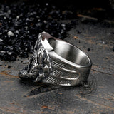 Punk Eagle Motorcycle Stainless Steel Biker Ring | Gthic.com