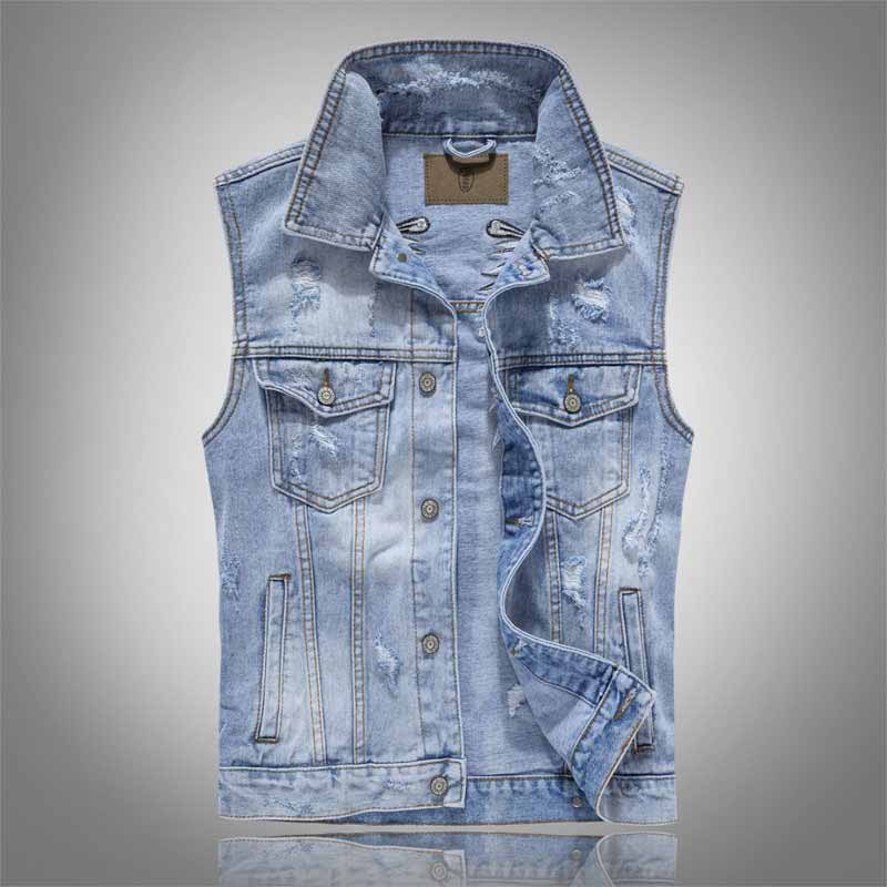 Punk Feather Wings Embroidered Rivet Denim Vest 01 | Gthic.com