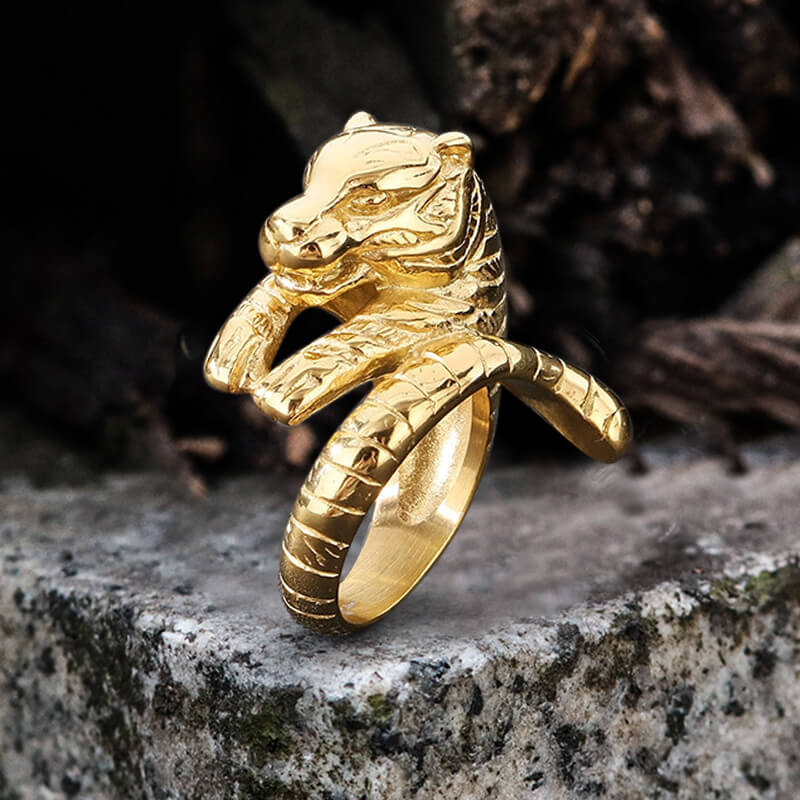 Punk Ferocious Tiger Stainless Steel Animal Ring