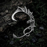 Punk Flying Dragon Stainless Steel Ear Cuff Earrings | Gthic.com