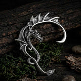 Punk Flying Dragon Stainless Steel Ear Cuff Earrings
