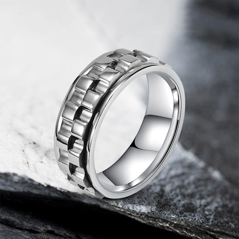 Punk Gear Stainless steel Spinner Ring | Gthic.com