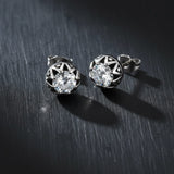 Punk Gem Crown Trendy Stainless Steel Stud Earrings