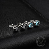 Punk Gem Crown Trendy Stainless Steel Stud Earrings | Gthic.com