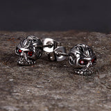 Punk Gem Eye Skull Stainless Steel Earrings