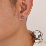 Punk Gem Eye Skull Stainless Steel Earrings | Gthic.com
