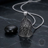 Punk Gem Owl Lucky Bell Stainless Steel Pendant