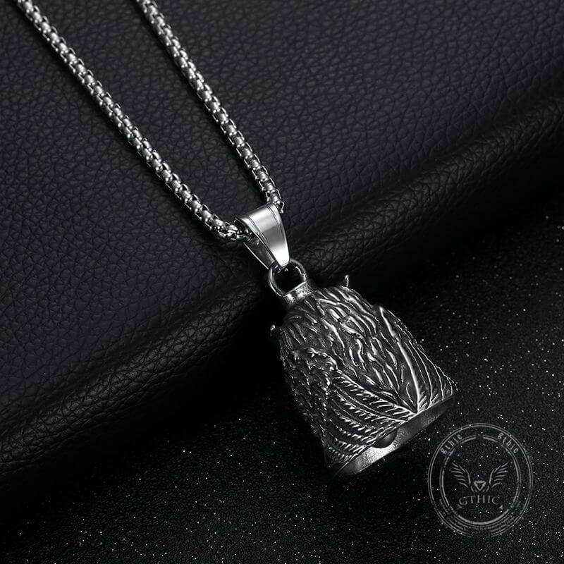 Punk Gem Owl Lucky Bell Stainless Steel Pendant | Gthic.com