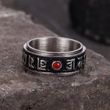 Punk Gem Six-Word Mantra Stainless Steel Spinner Ring