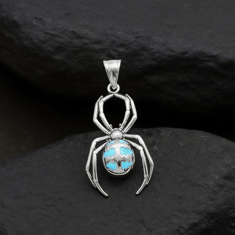 Punk Gemstone Spider Stainless Steel Animal Pendant