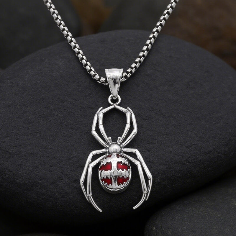 Punk Gemstone Spider Stainless Steel Animal Pendant | Gthic.com
