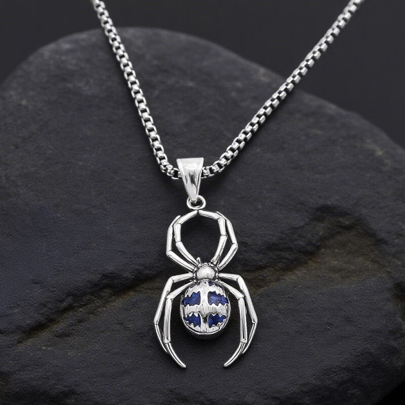Punk Gemstone Spider Stainless Steel Animal Pendant