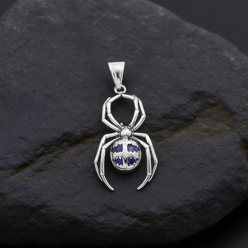 Punk Gemstone Spider Stainless Steel Animal Pendant