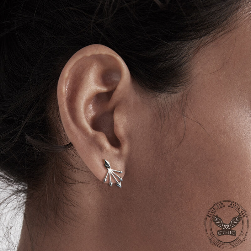 Punk Geometric Stainless Steel Front-back Earrings