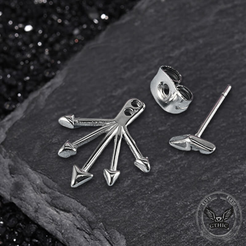 Punk Geometric Stainless Steel Front-back Earrings | Gthic.com
