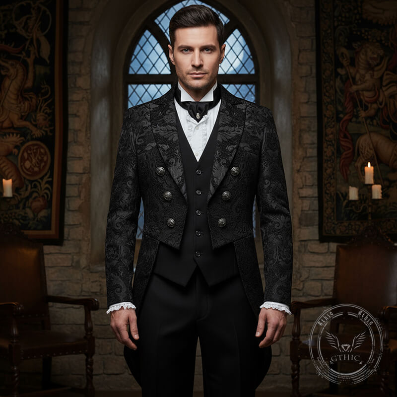 Punk Goth Halloween Brocade Tuxedo Costume | Gthic.com