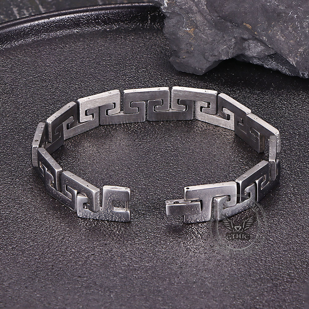 Punk Great Wall Pattern Stainless Steel Bracelet