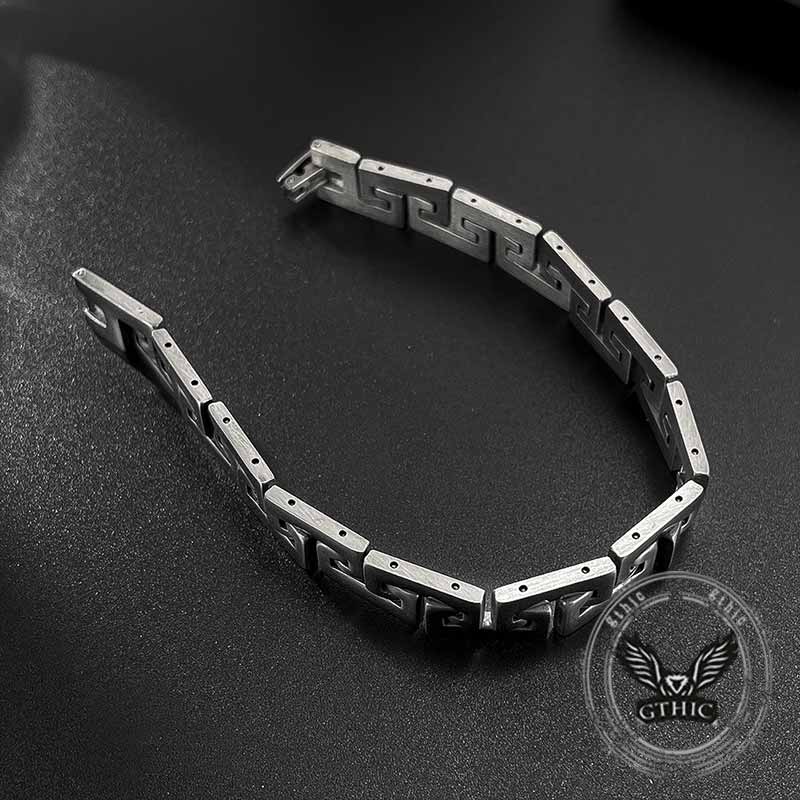 Punk Great Wall Pattern Stainless Steel Bracelet