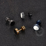 Punk Great Wall Pattern Stainless Steel Stud Earring | Gthic.com