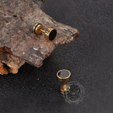 Punk Great Wall Pattern Stainless Steel Stud Earring