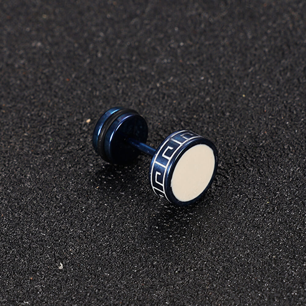 Punk Great Wall Pattern Stainless Steel Stud Earring
