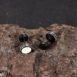 Punk Great Wall Pattern Stainless Steel Stud Earring