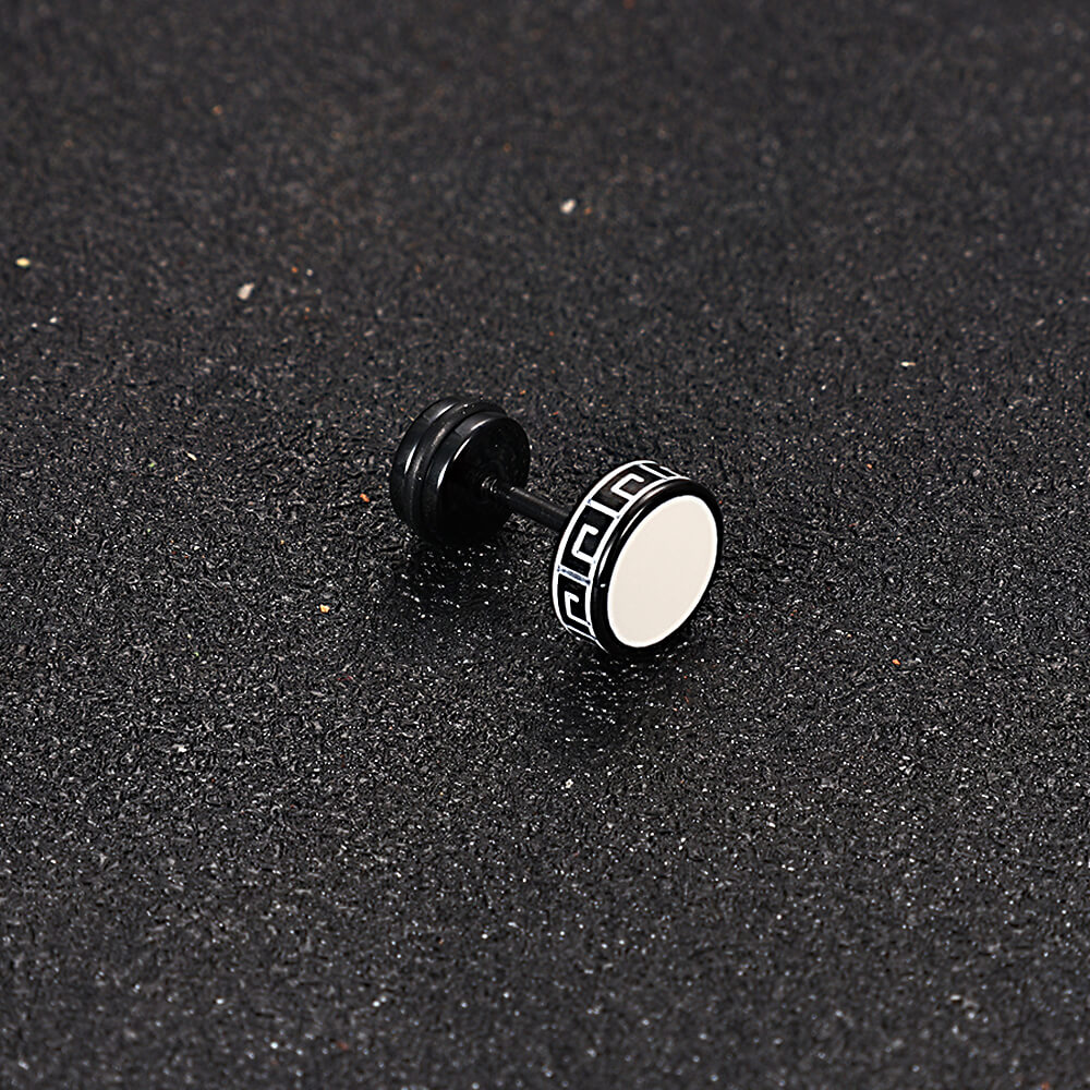 Punk Great Wall Pattern Stainless Steel Stud Earring