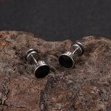 Punk Great Wall Pattern Stainless Steel Stud Earring