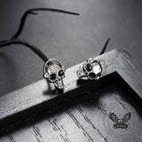 Punk Headphones Skull Stainless Steel Stud Earrings | Gthic.com
