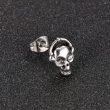 Punk Headphones Skull Stainless Steel Stud Earrings
