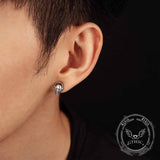 Punk Headphones Skull Stainless Steel Stud Earrings | Gthic.com