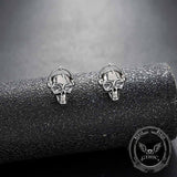 Punk Headphones Skull Stainless Steel Stud Earrings