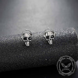 Punk Headphones Skull Stainless Steel Stud Earrings