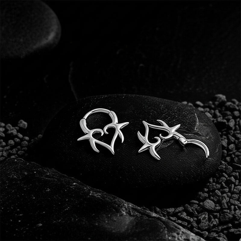 Punk Heart Stainless Steel Nose Ring | Gthic.com
