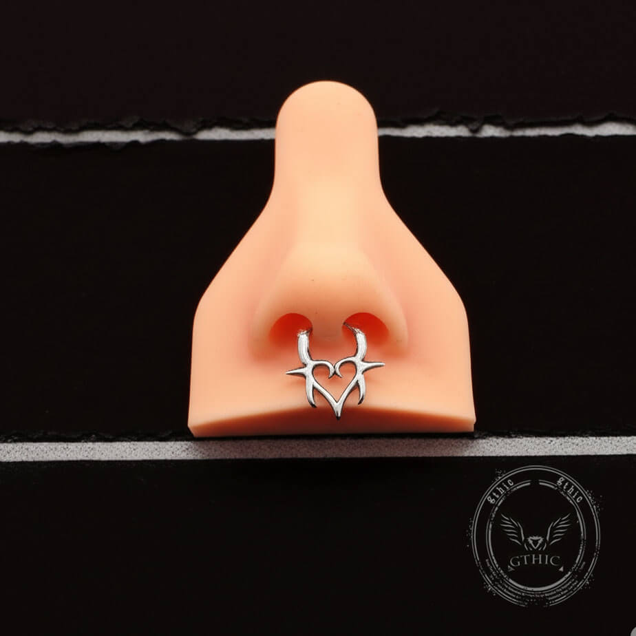 Punk Heart Stainless Steel Nose Ring | Gthic.com