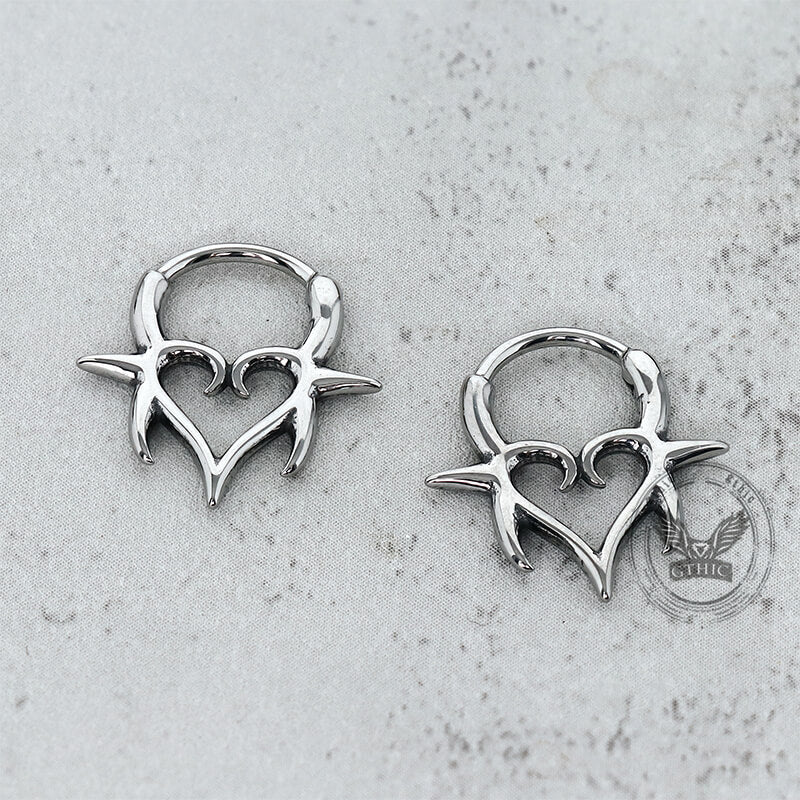 Punk Heart Stainless Steel Nose Ring