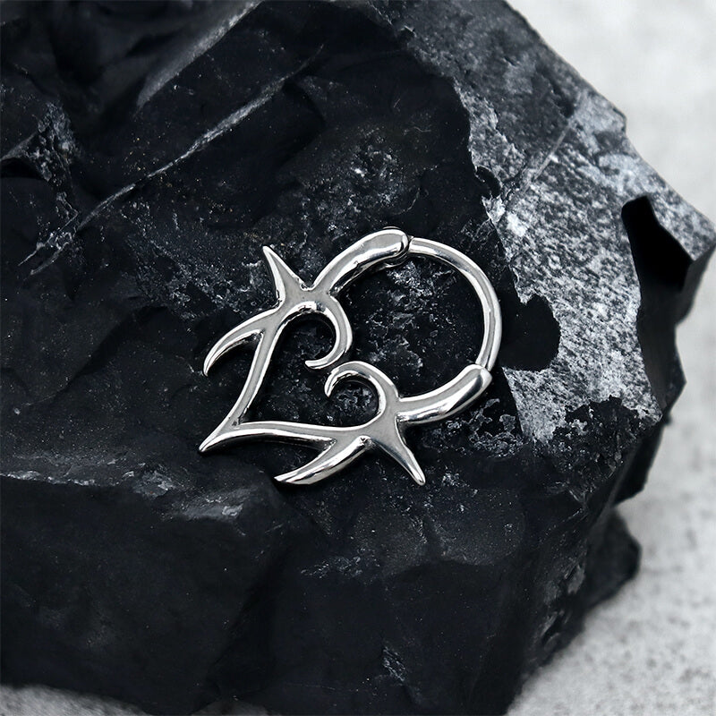 Punk Heart Stainless Steel Nose Ring