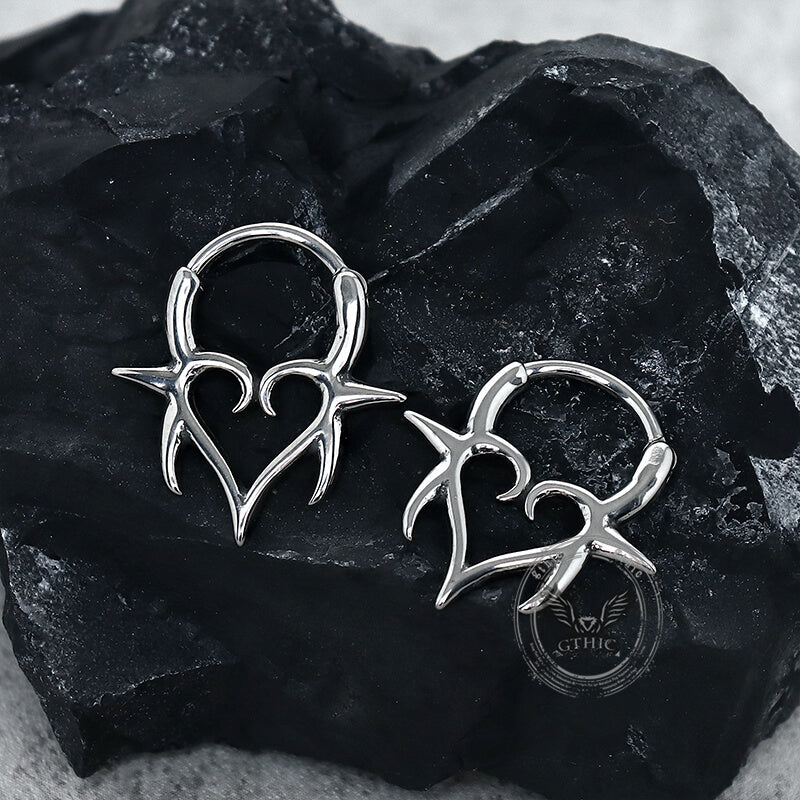 Punk Heart Stainless Steel Nose Ring | Gthic.com