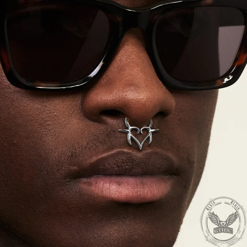 Punk Heart Stainless Steel Nose Ring | Gthic.com