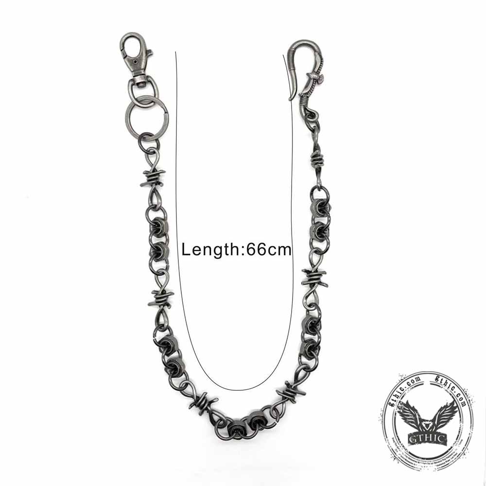 Punk Heavy Duty Hex Nut Alloy Pants Chain
