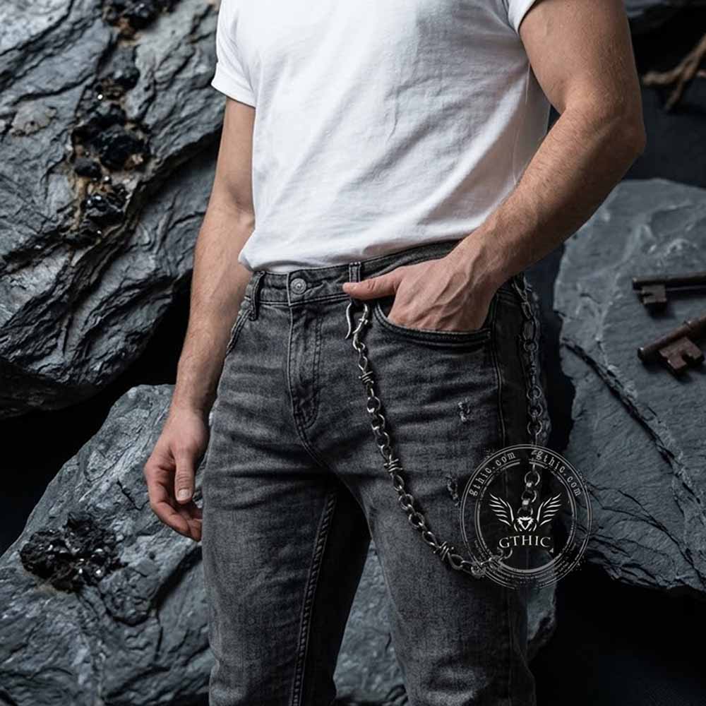 Punk Heavy Duty Hex Nut Alloy Pants Chain | Gthic.com