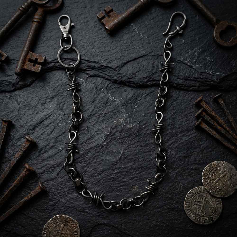 Punk Heavy Duty Hex Nut Alloy Pants Chain